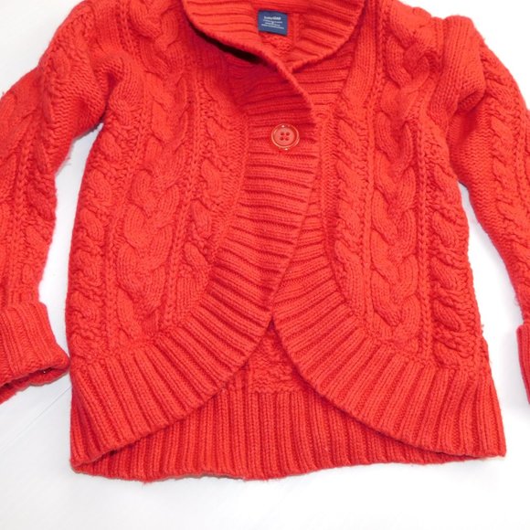 Baby Gap 3T Red 1 Button Cardigan Cable Knit Sweater - Picture 2 of 8